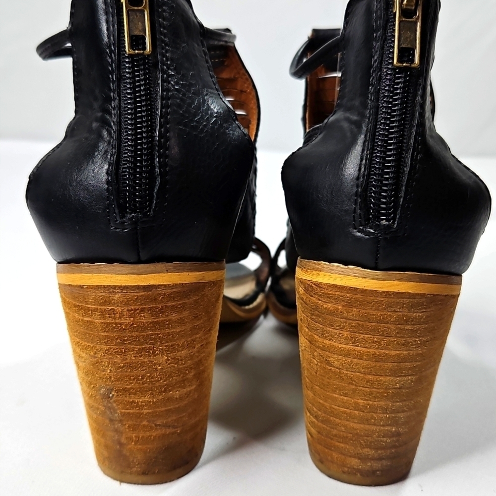 MI.IM Keshia Heeled Sandal Black Genuine Leather Size 8.5 - Picture 5 of 8